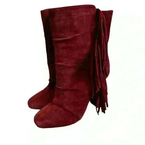 Giuseppe Zanotti Alabama Fringe Suede Boot Size 37/US7
